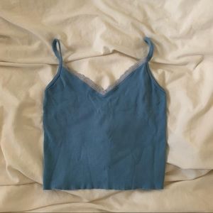 Brandy Melville Nicolette Blue Lace Tank